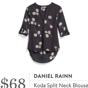 Daniel Rainn Black Floral Blouse XS